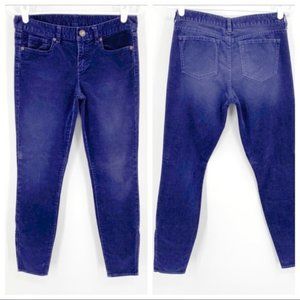 J. Crew Corduroy Navy Blue Skinny Ankle Zip Pants Size 26